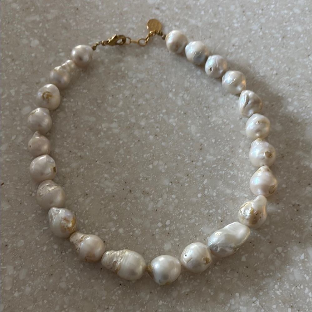 Susan Shaw Baroque Pearl Necklace Large Natural Pearls Stunning 16” Made in USA